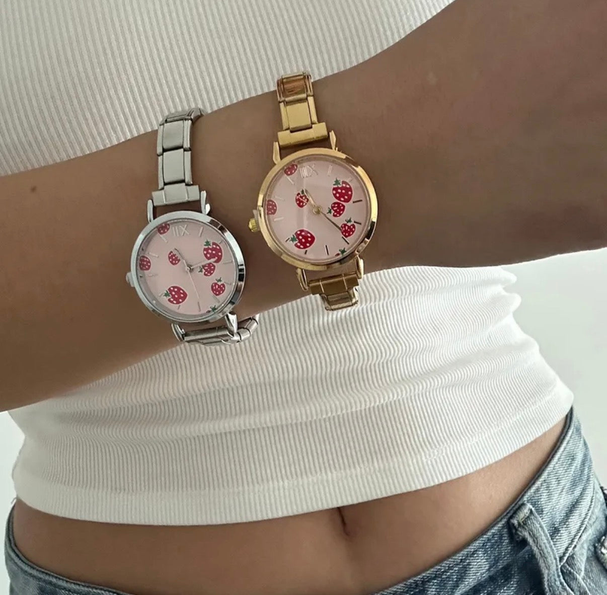 Reloj italiano plateado fresas