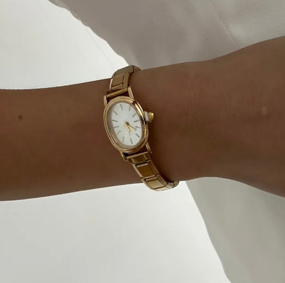 Reloj Italiano Dorado Ovalo