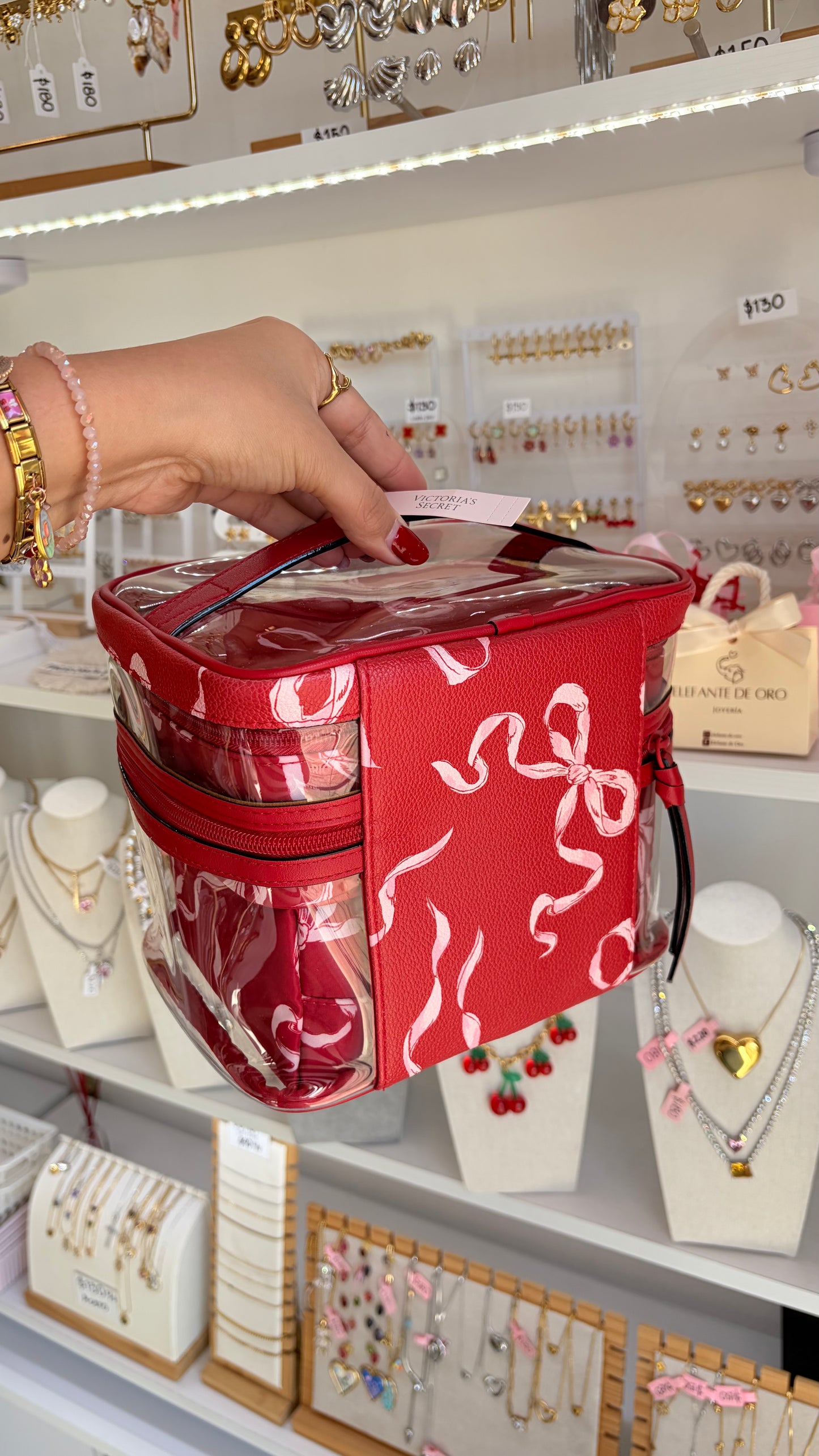 Set Cosmetiqueras Roja Con Moños Victoria’s Secret ￼