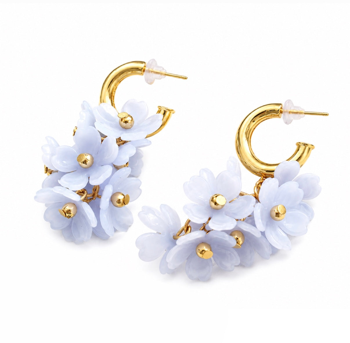 Pendientes Flores Celeste