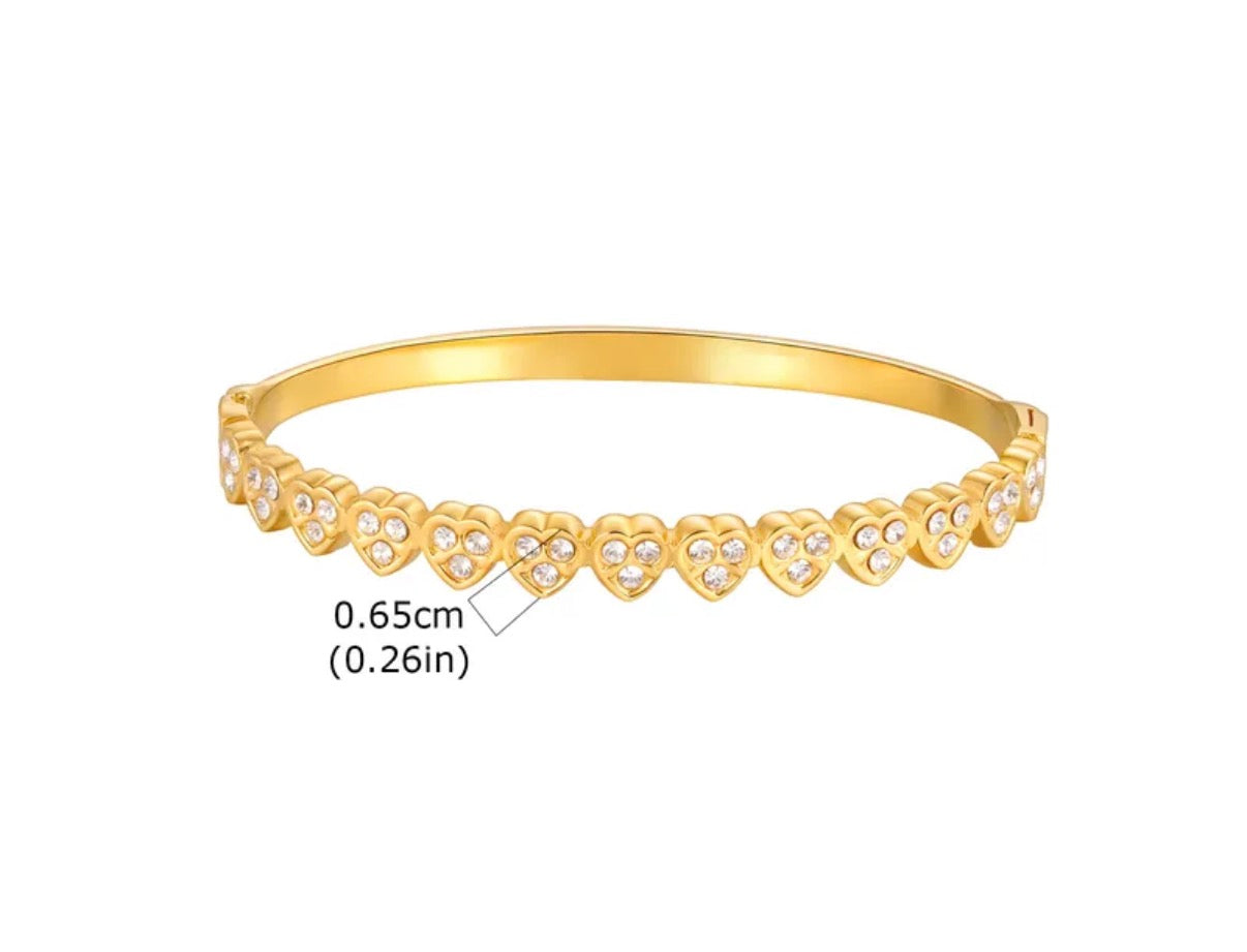 Brazalete Corazones Con Piedras