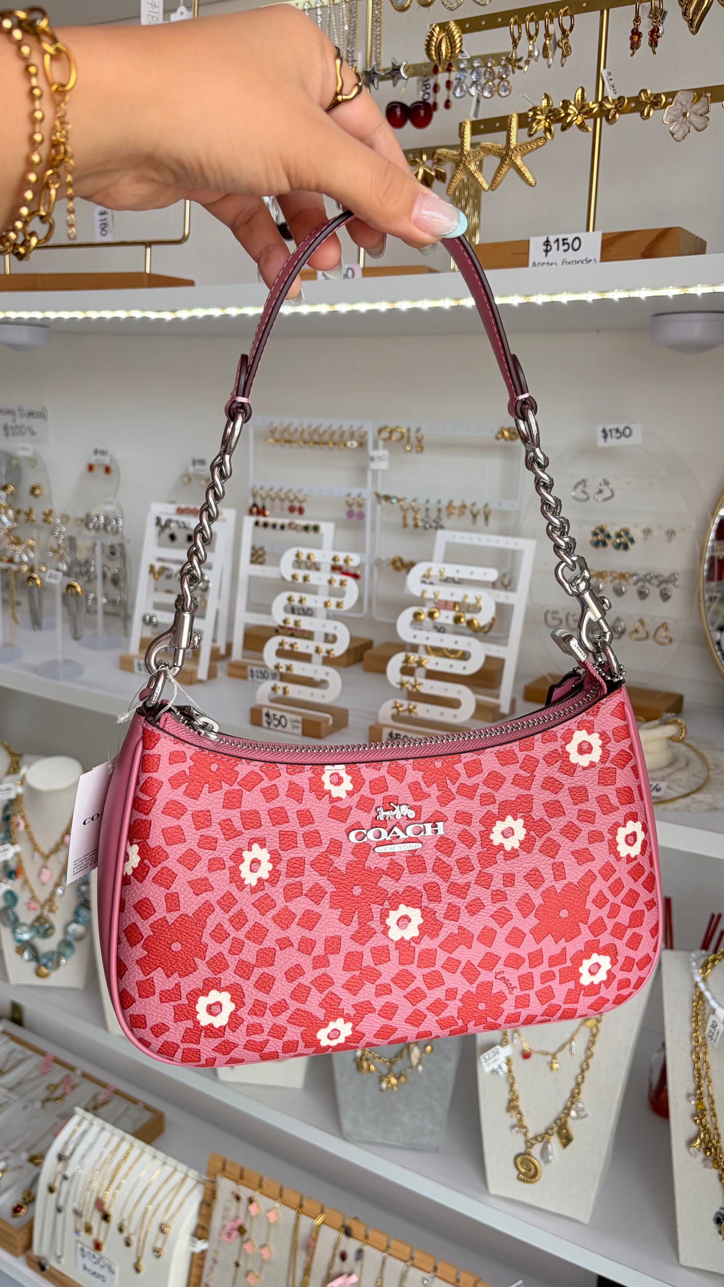 Bolsa Dama Teri Mediana Rosa Coach