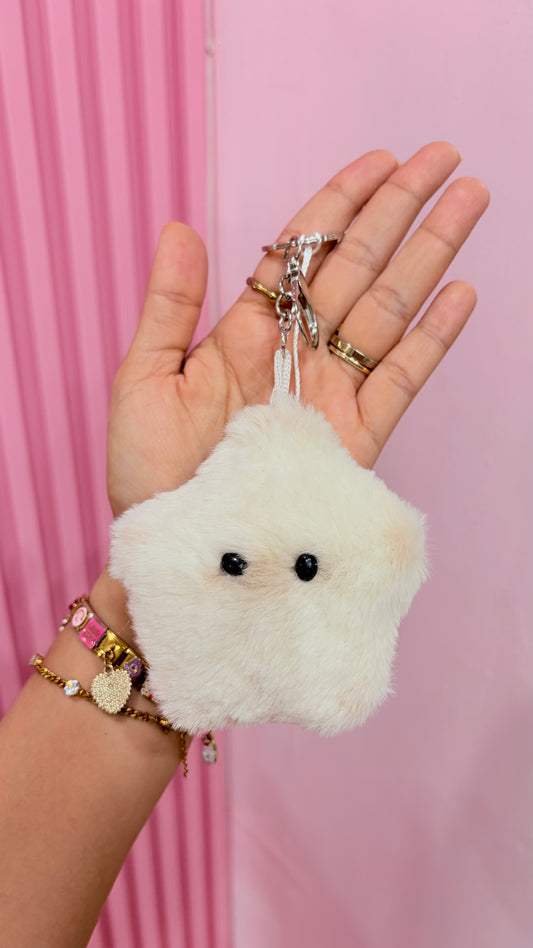 Llavero Maxi Estrella Peluche Blanco
