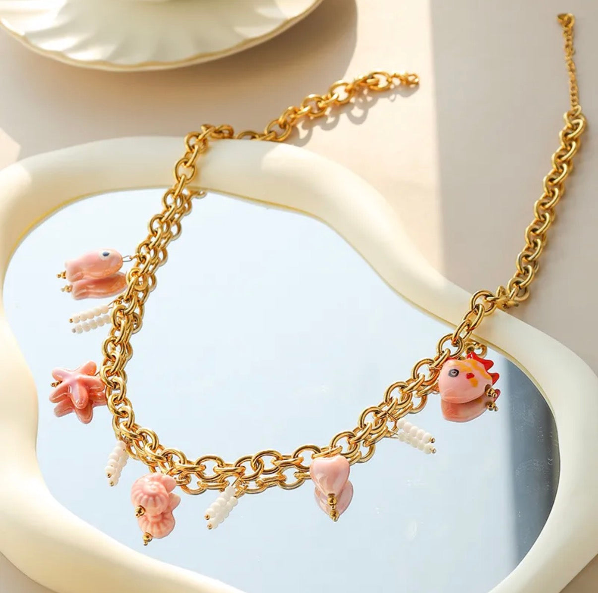 Collar Dijes Mar Rosa