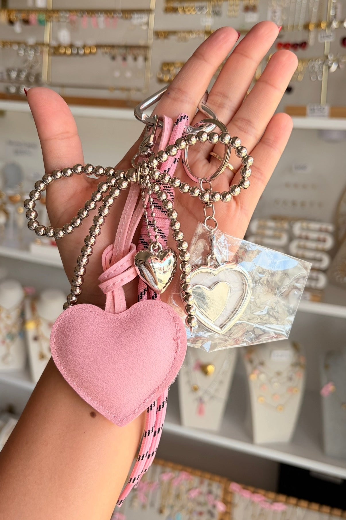 Llavero maxi corazón rosa