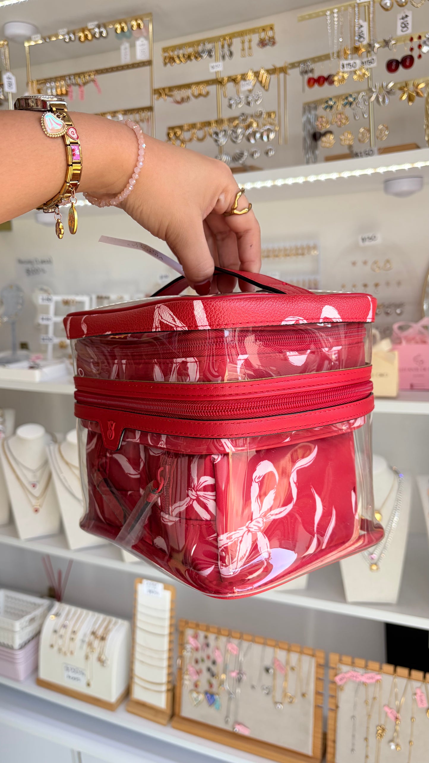 Set Cosmetiqueras Roja Con Moños Victoria’s Secret ￼