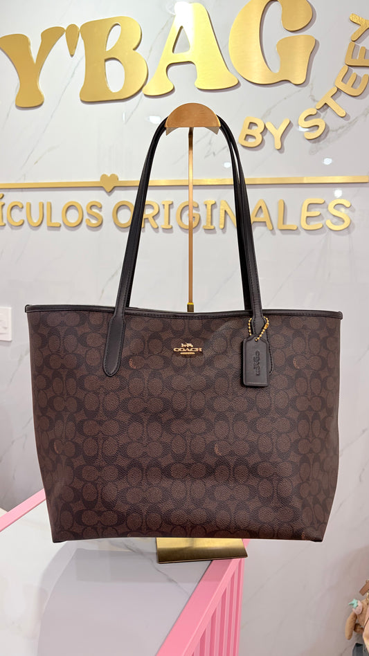 Bolsa Dama City Tote Chocolate Coach