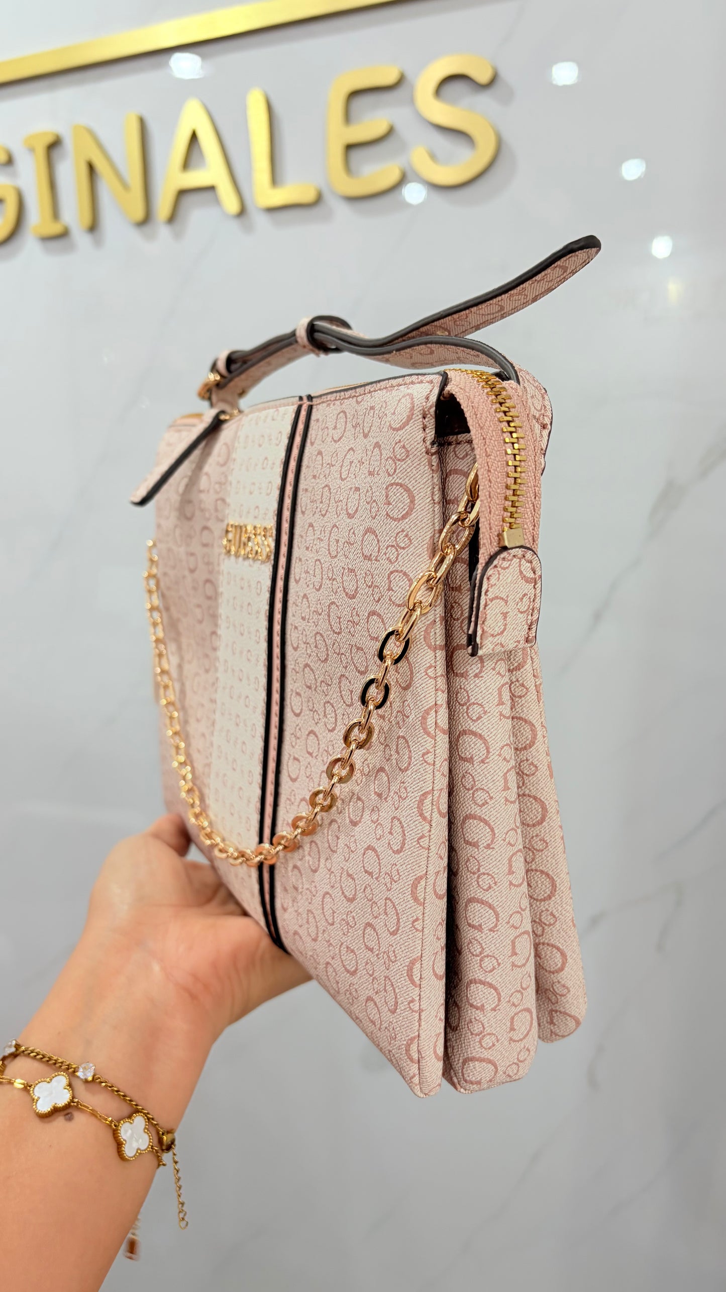 Bolsa Dama Crossbody Rosa Guess