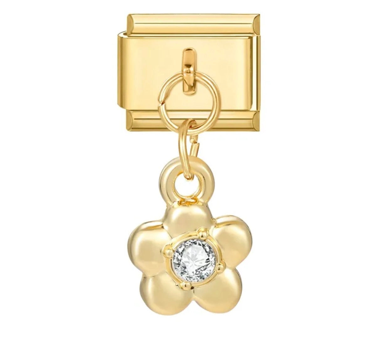 Charm Italiano Colgante Dorado Flor