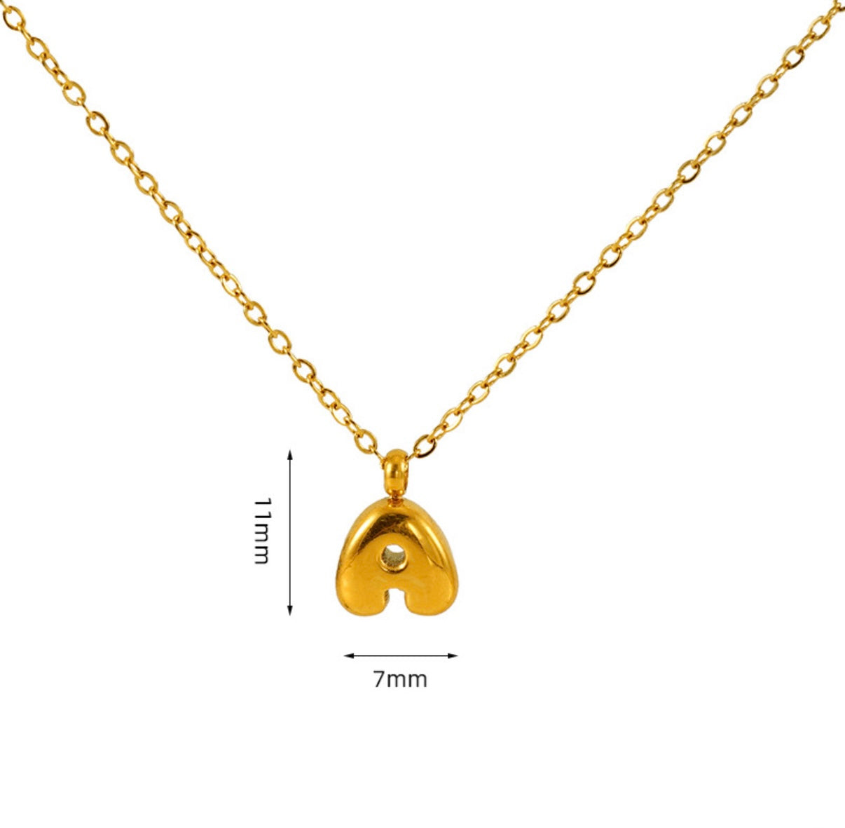 Collar Inicial Mini Dorado Acero