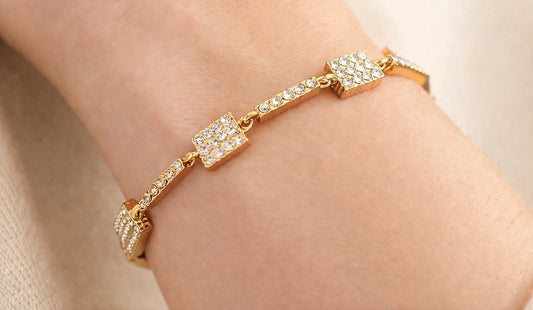 Pulsera Rectángulos Con Brillos