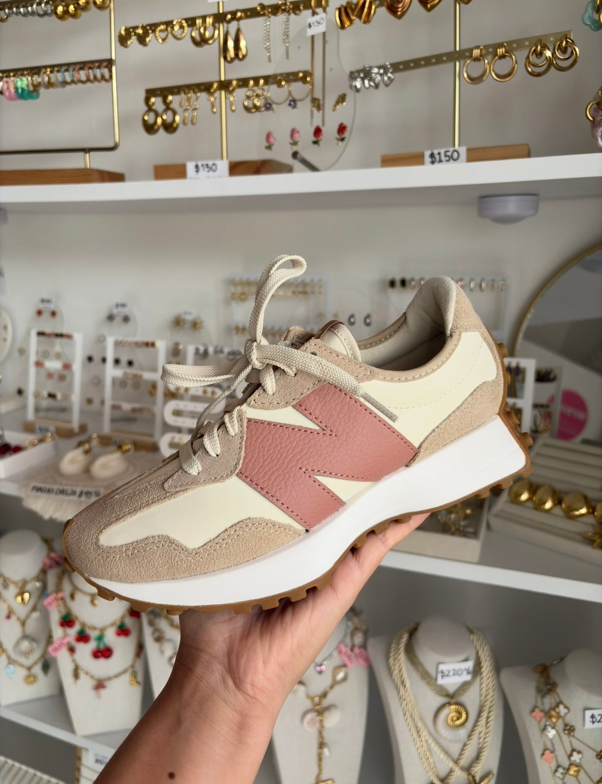 Tenis Rosa Y Beige 4mx New Balance