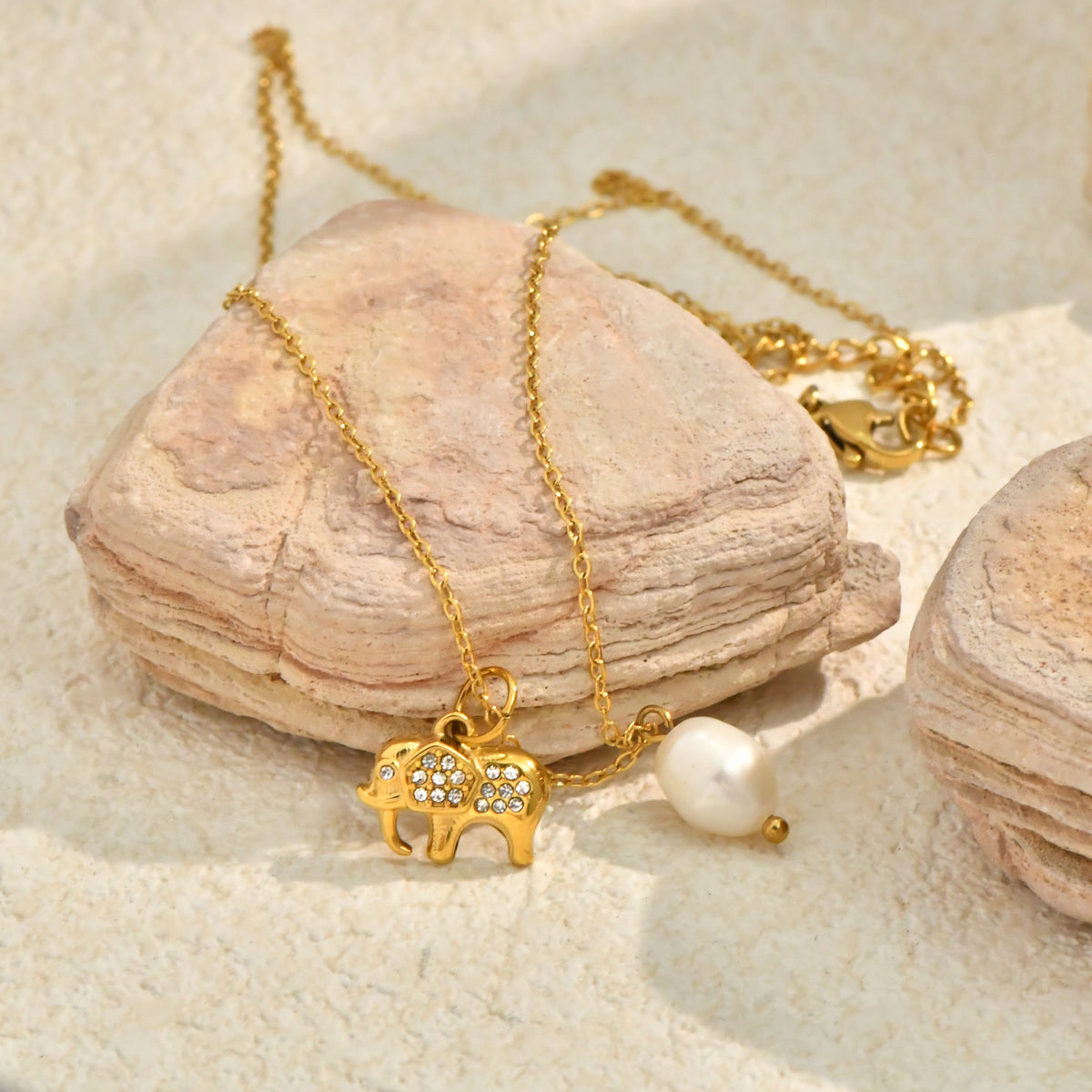 Collar Elefante Con Perla