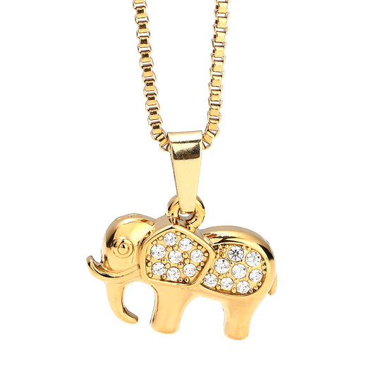 Collar Elefante Con Piedras Blancas