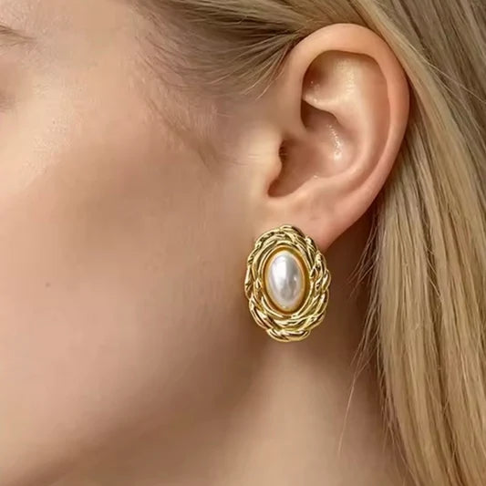 Aretes Circulares Y Perla