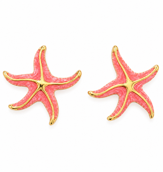 Aretes Mar Estrella Rosa