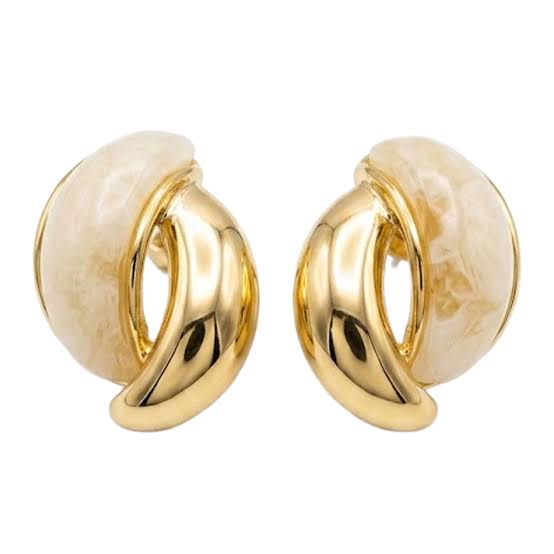 Aretes Ovalados Beige