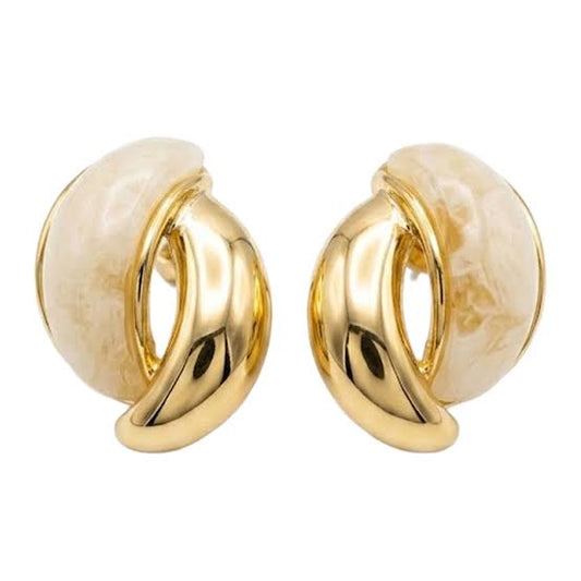 Aretes Ovalados Beige