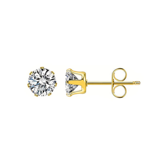 Aretes Mini Piedras Blancas