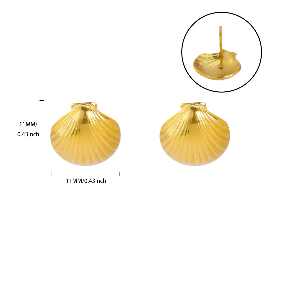 Aretes Mini Mar Concha Redonda