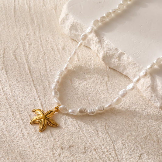 Collar Estrella Y Perlas
