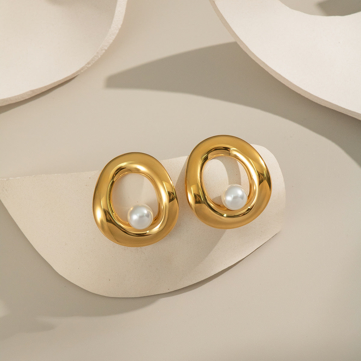 Aretes Circulares Y Perla