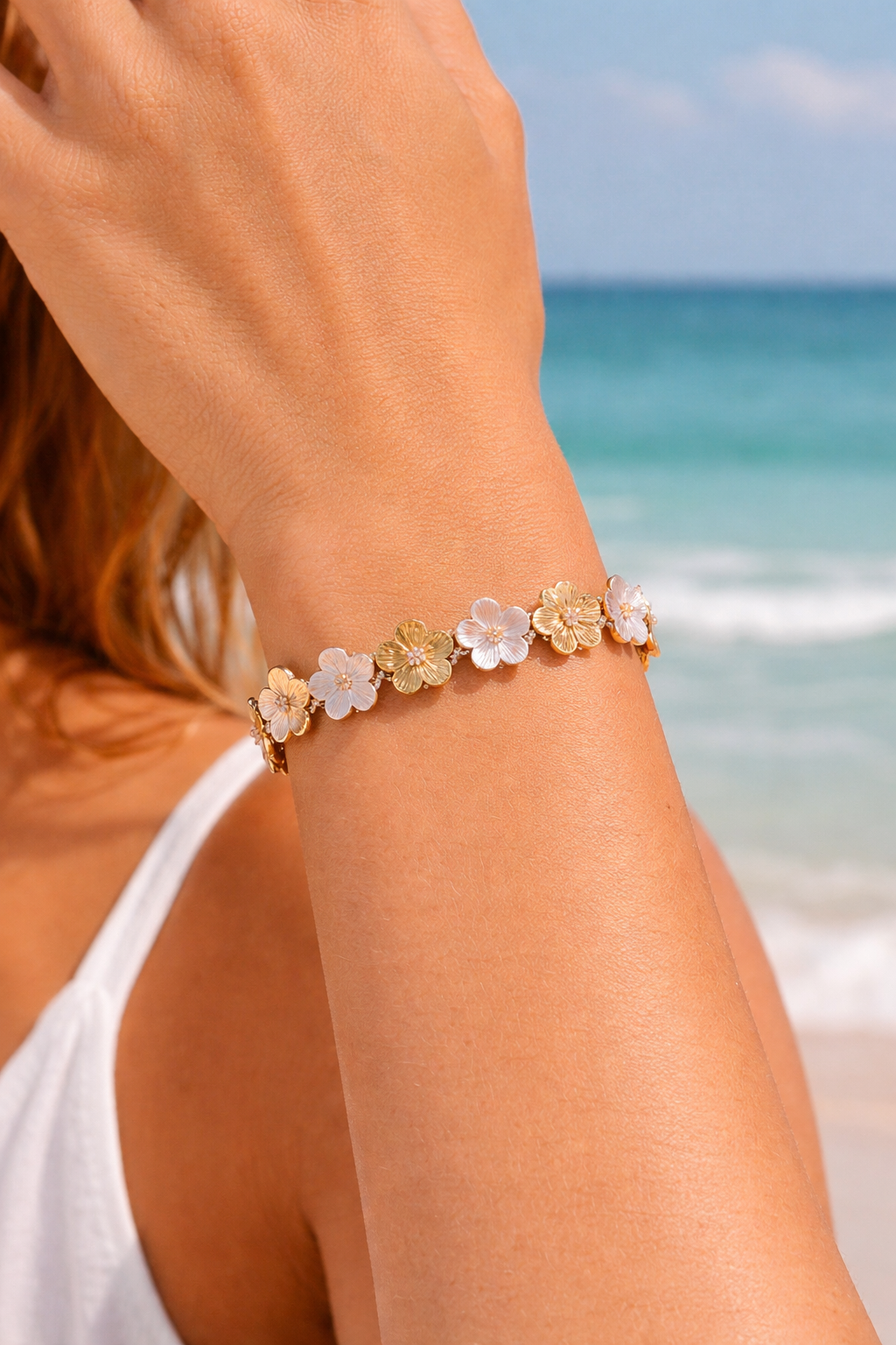 Brazalete Flores Bicolor