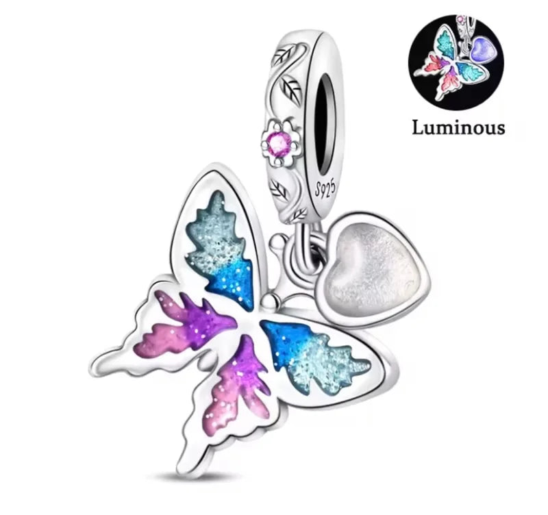 Charm Chapado Mariposa Y Corazón