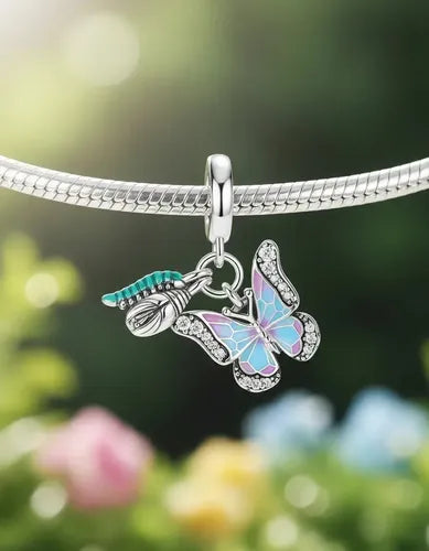 Charm Chapado Mariposa Y Oruga