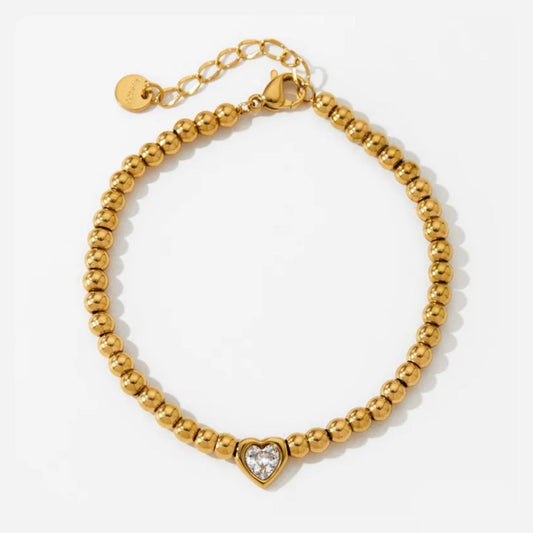 Pulsera Corazón y Borlas
