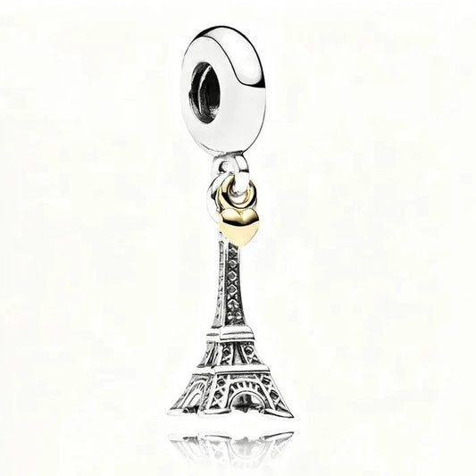 Charm Chapado Torre Eifel Con Corazón Dorado