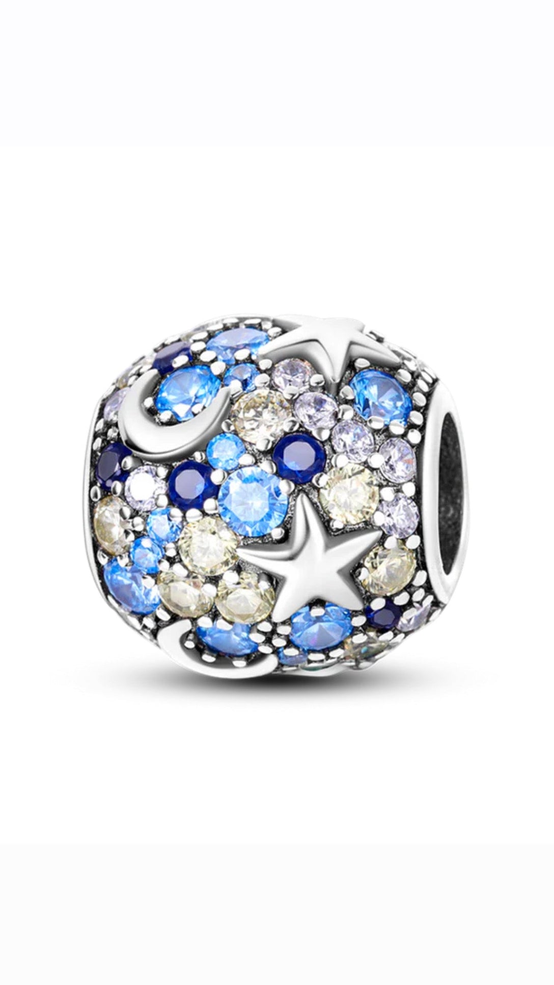 Charm Chapado Esfera Luna Y Estrellas