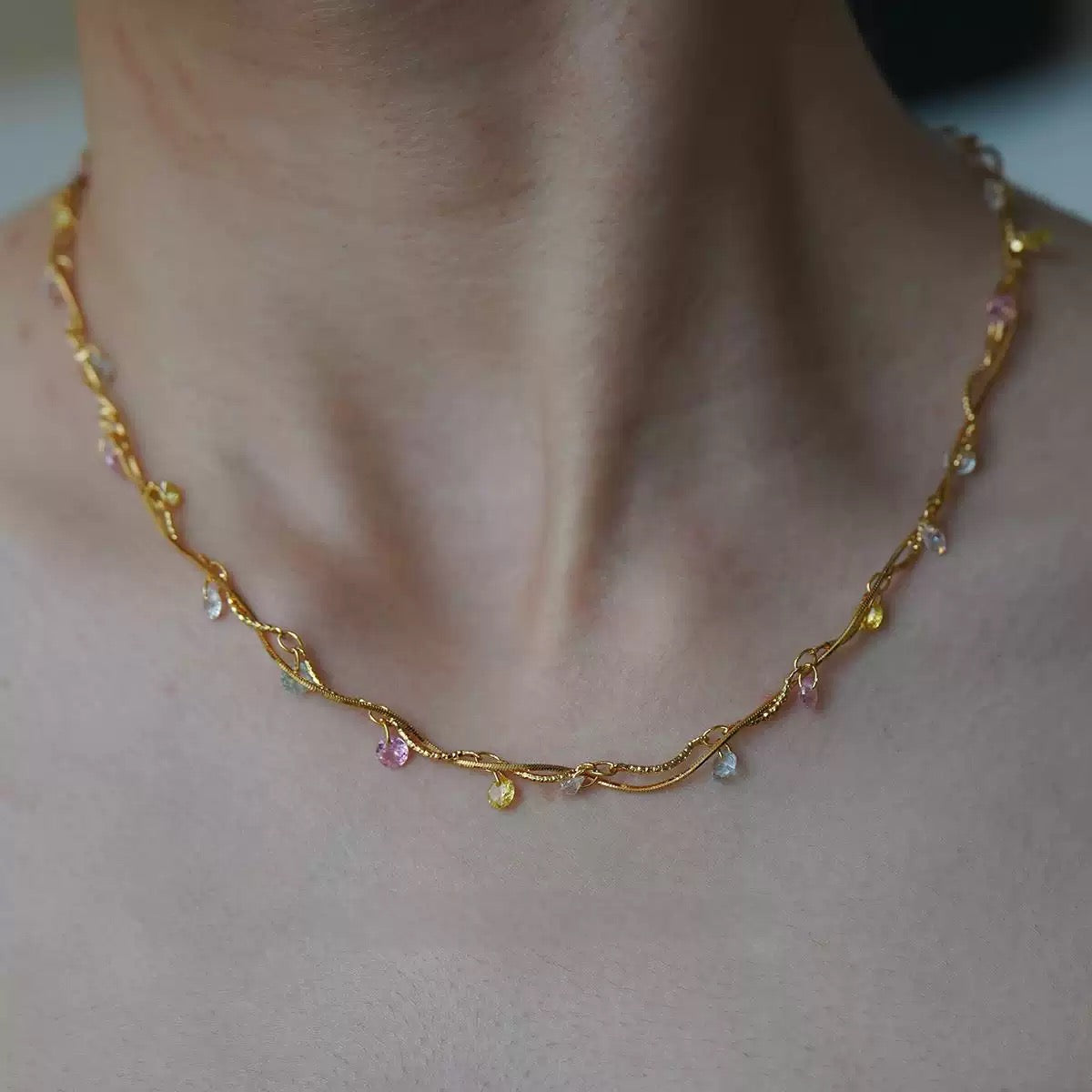 Collar Piedras De Colores