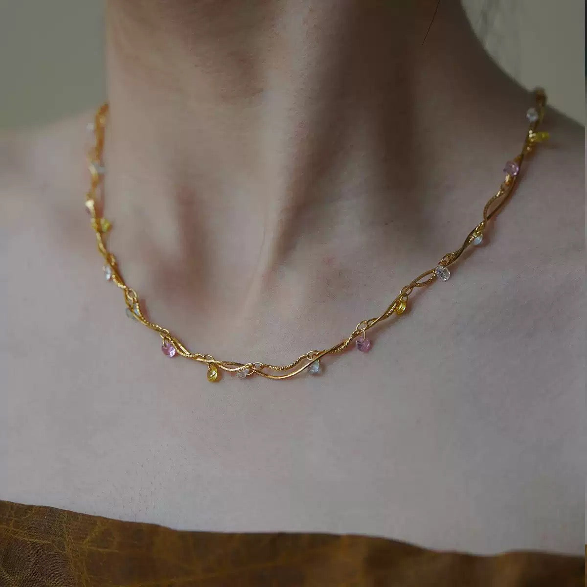 Collar Piedras De Colores