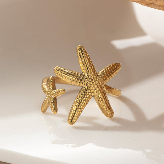 Anillo Doble Estrella De Mar