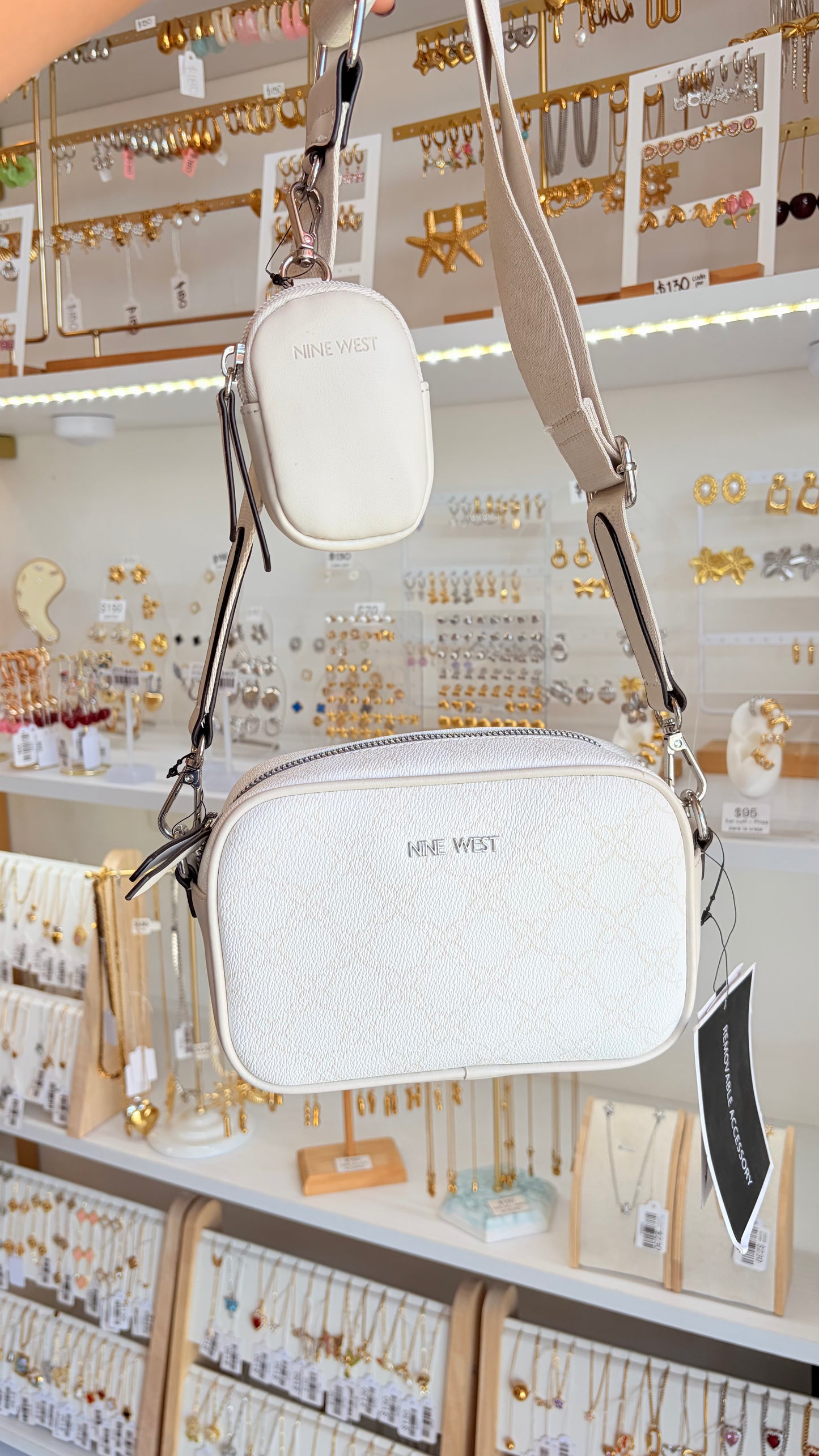 Bolsa Dama Blanca Con Beige Nine West