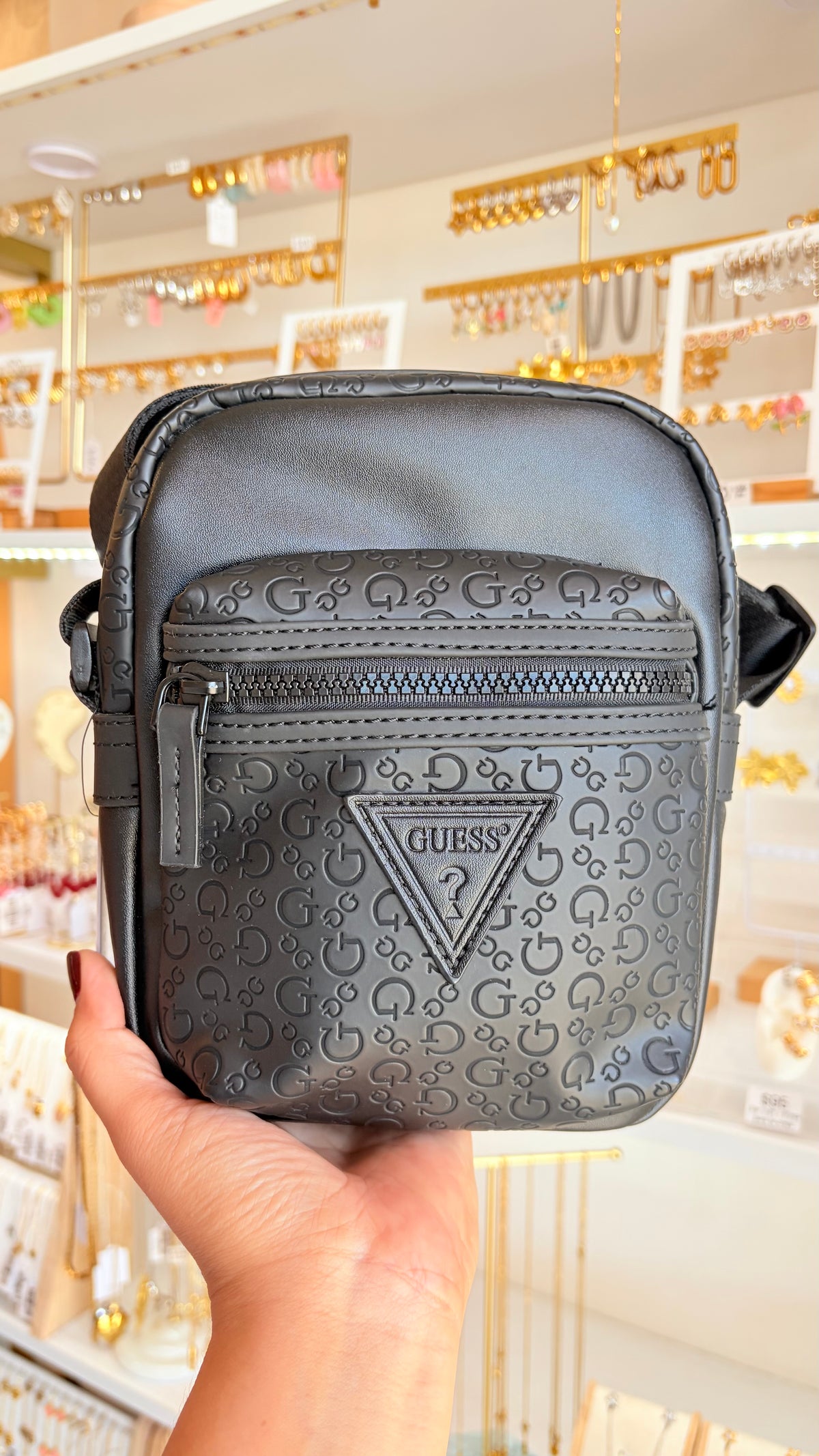 Bolsa Unisex Crossbody Negra Guess