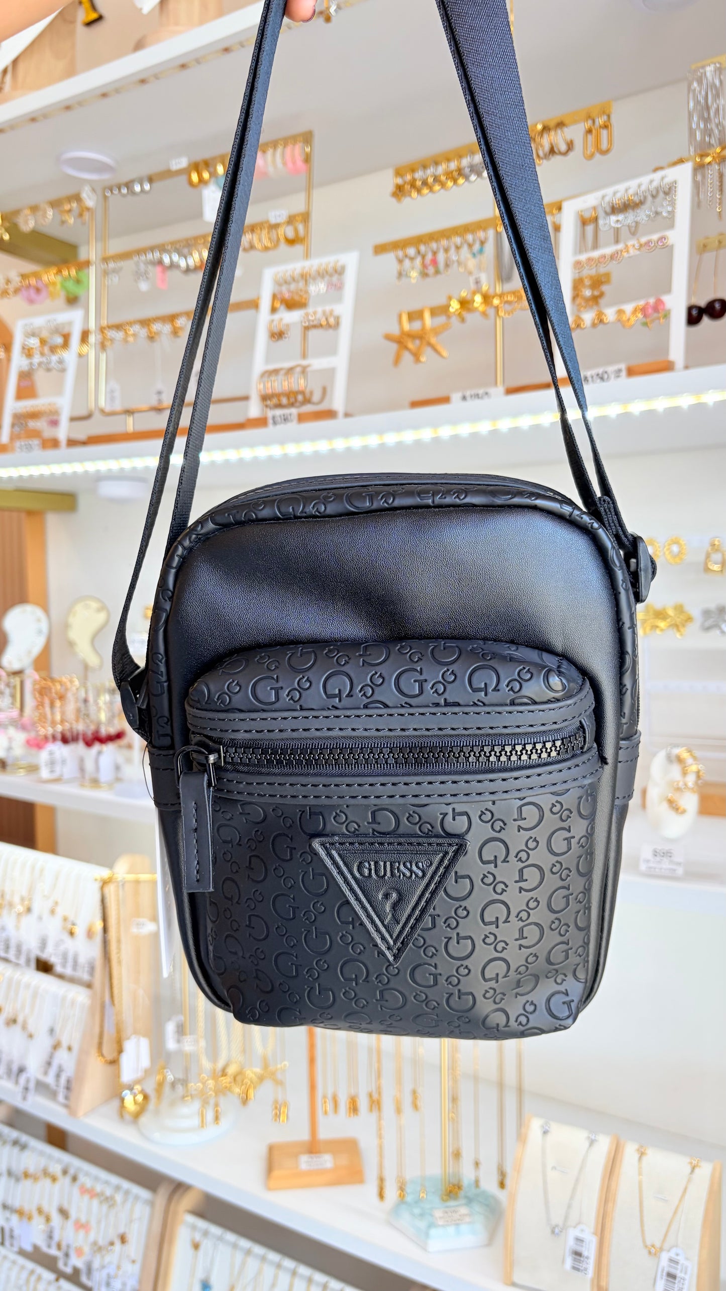 Bolsa Unisex Crossbody Negra Guess