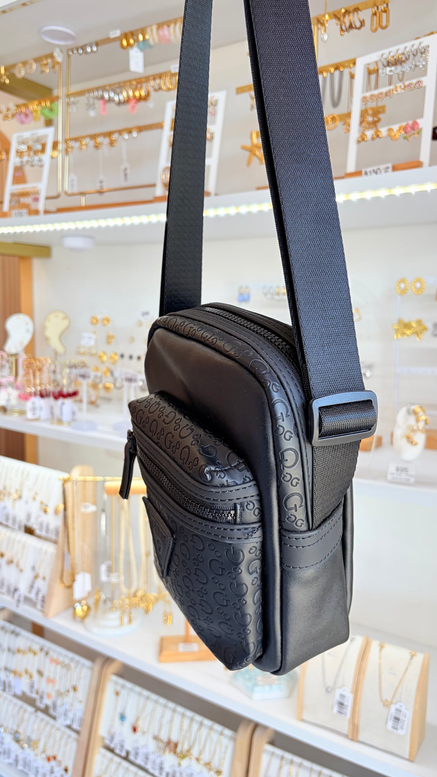 Bolsa Unisex Crossbody Negra Guess