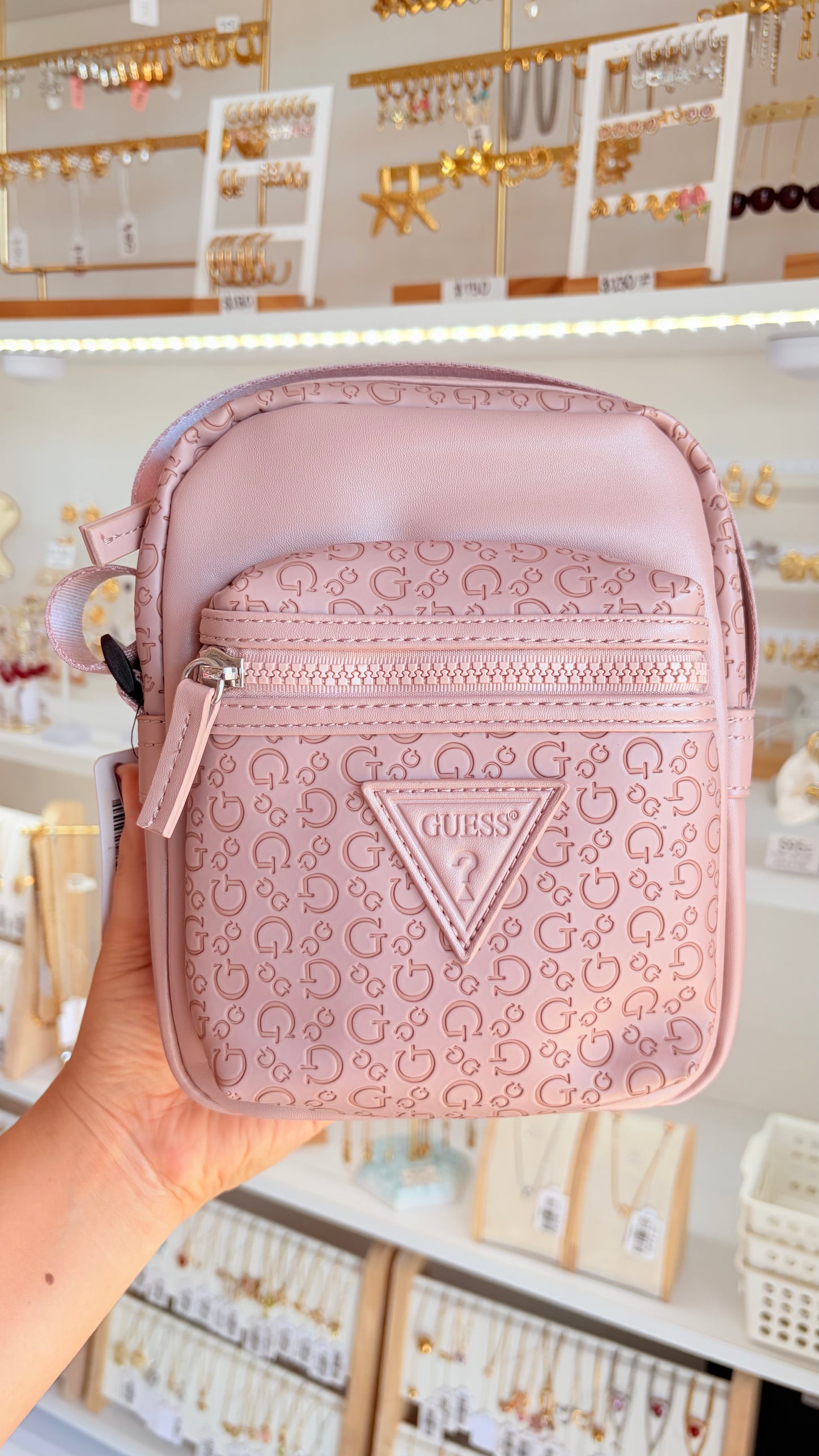 Bolsa Unisex Crossbody Nude Guess