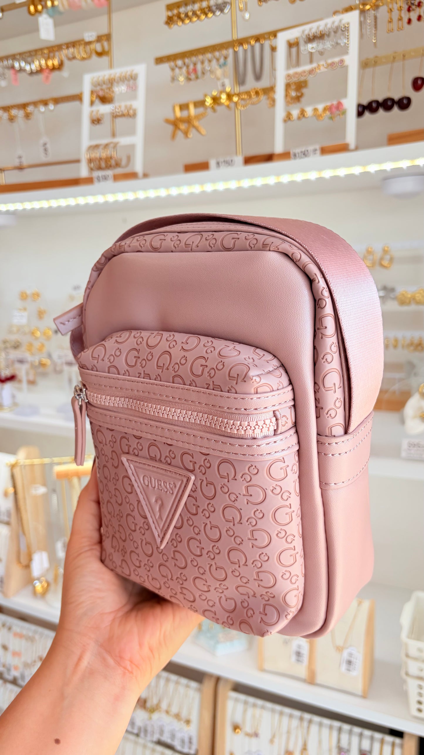 Bolsa Unisex Crossbody Nude Guess